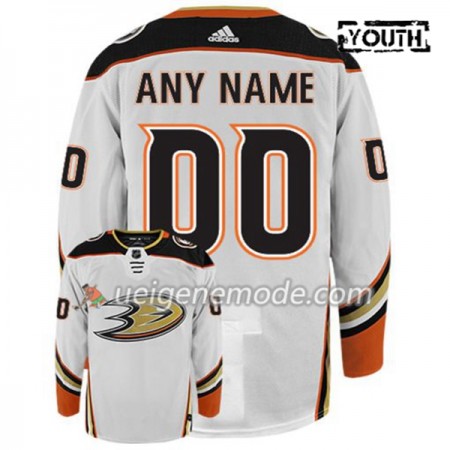 Kinder Eishockey Anaheim Ducks Trikot Custom Adidas Weiß Authentic